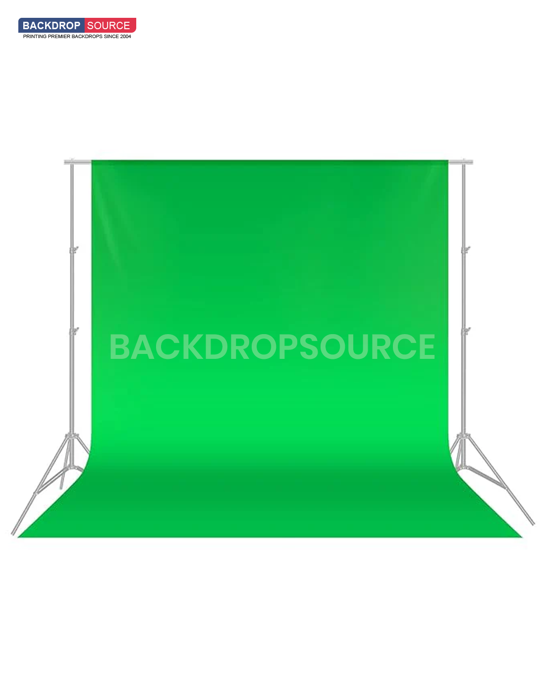 6m W x 6m H Chroma Key Green Photography Backdrop with Backdrop Stand