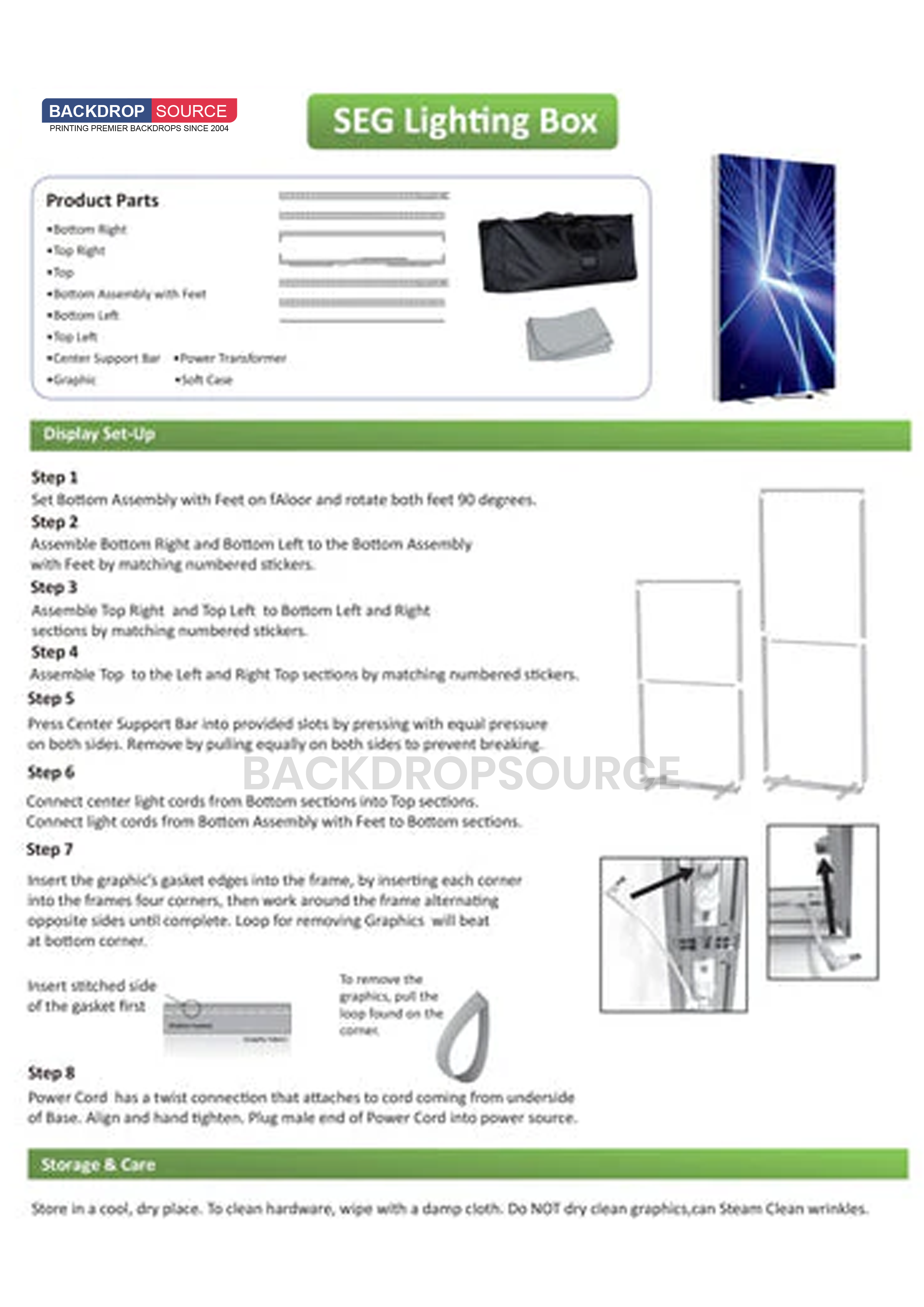 SEG Fabric LED Light Box - 1m W x 2m H