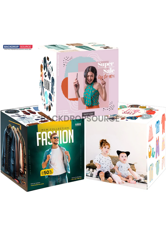 3 Sets of Stretch Fabric Displays for Product Showcase