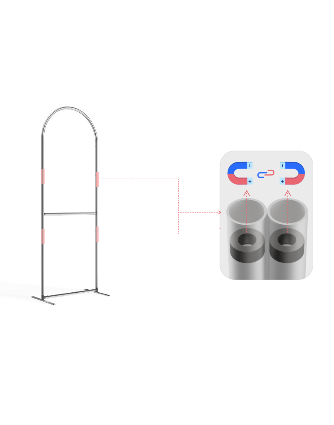 Portable Magnetic Rampant Fabric Stand