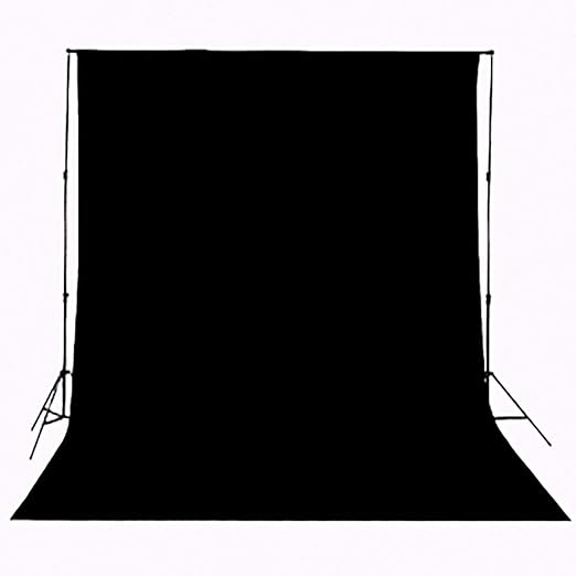 6m W x 6m H Solid White/ Black Backdrop with a Stand