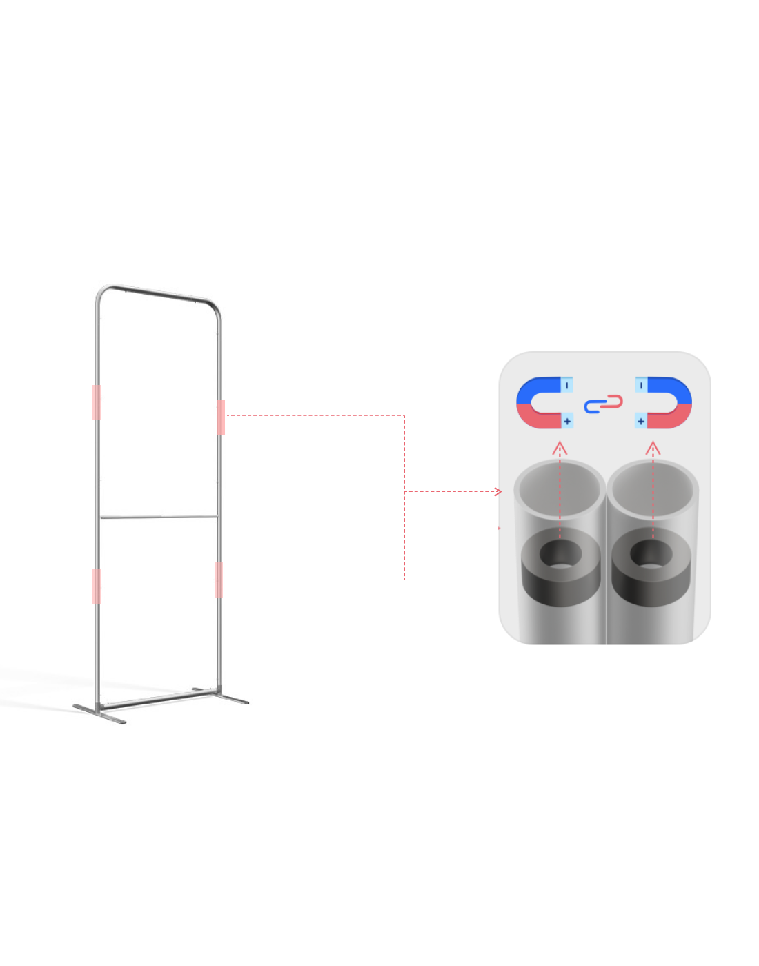 Portable Magnetic Straight Fabric Stand