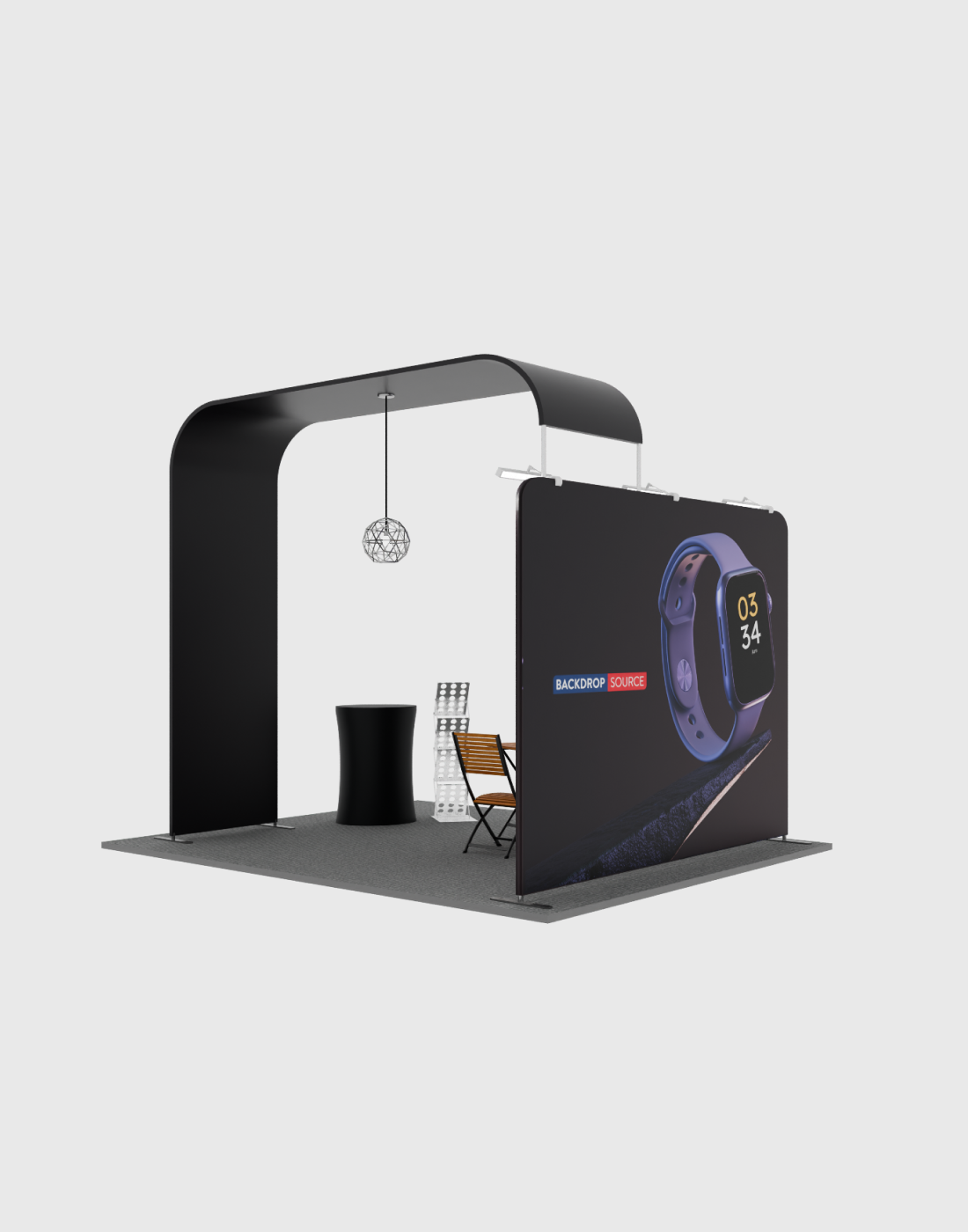 Modular L Arch TV Display Exhibition Kit for 3m Wide Booths