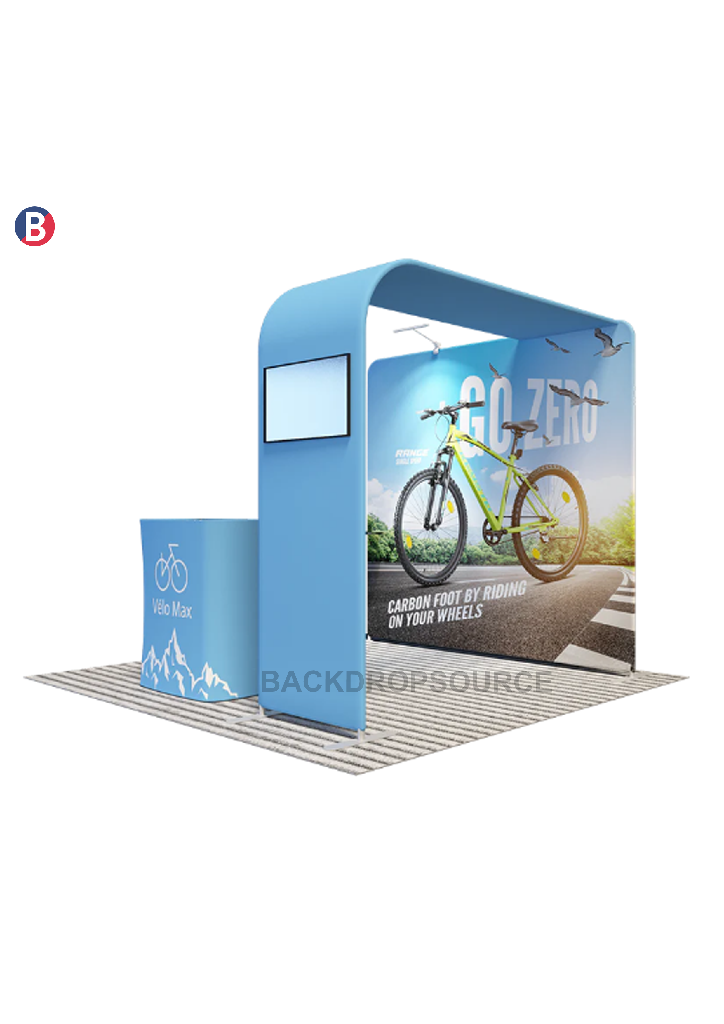 Economy L Arch TV Display Exhibition Kit for 3m Wide Booths