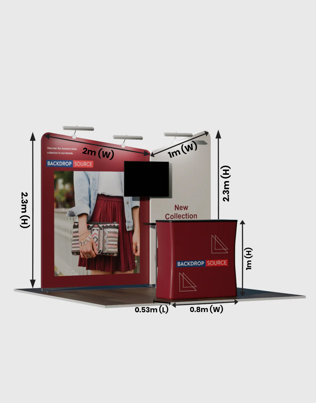 Inclined Exhibition Kit for 3m Wide Booths