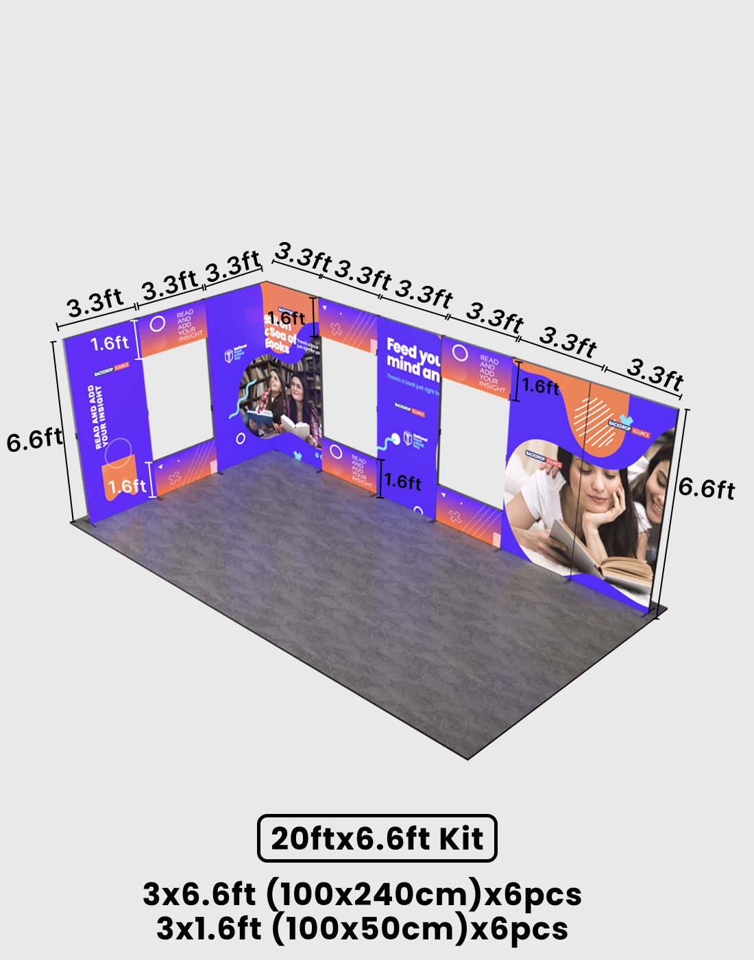 Foldable SEG Backlit Exhibition Display - Model 19