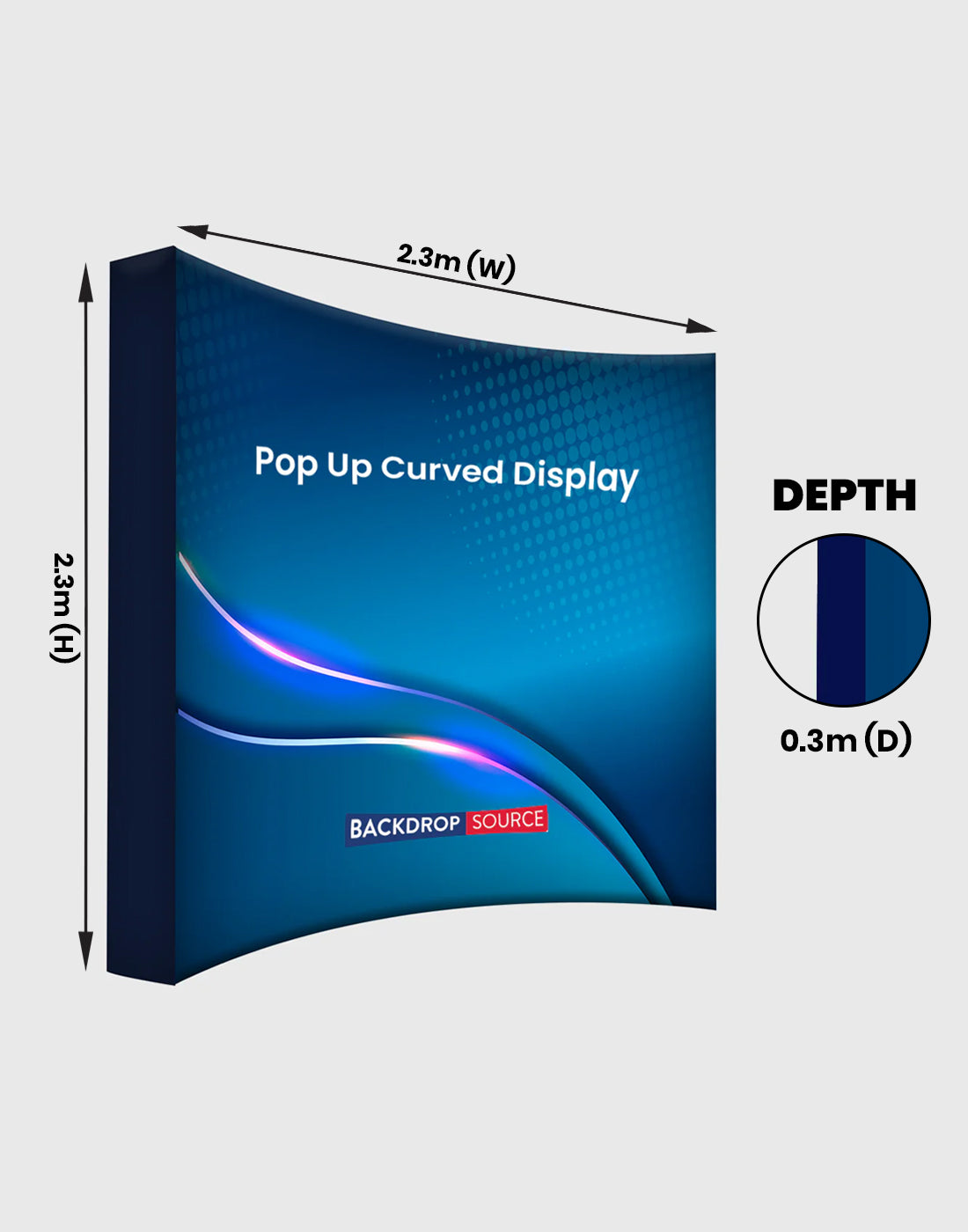 Fabric Pop Up Curved Display for Exhibitions