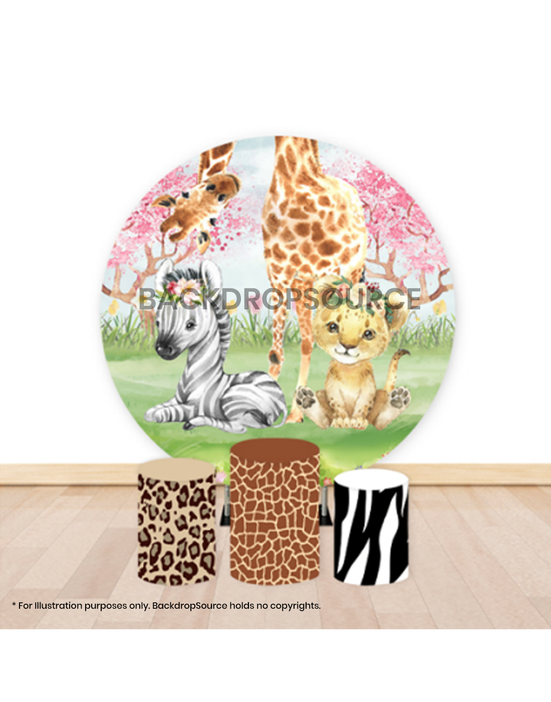 Pre Designed Round Backdrop Kits with Counter for Birthday Parties & Events