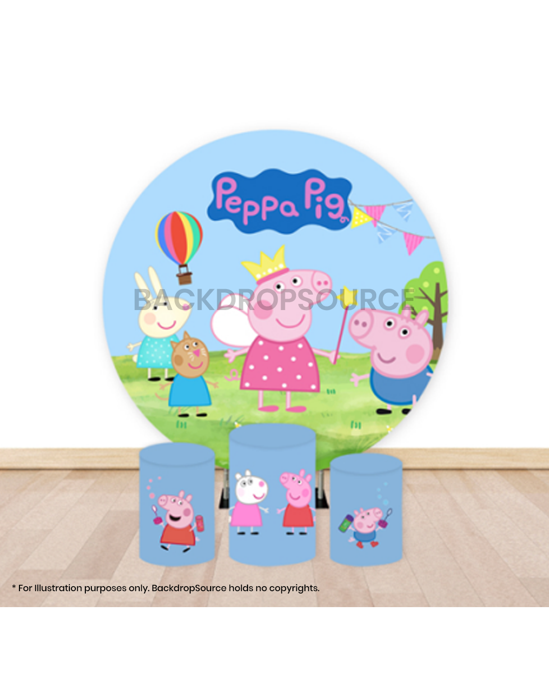 Pre Designed Round Backdrop Kits with Counter for Birthday Parties & Events