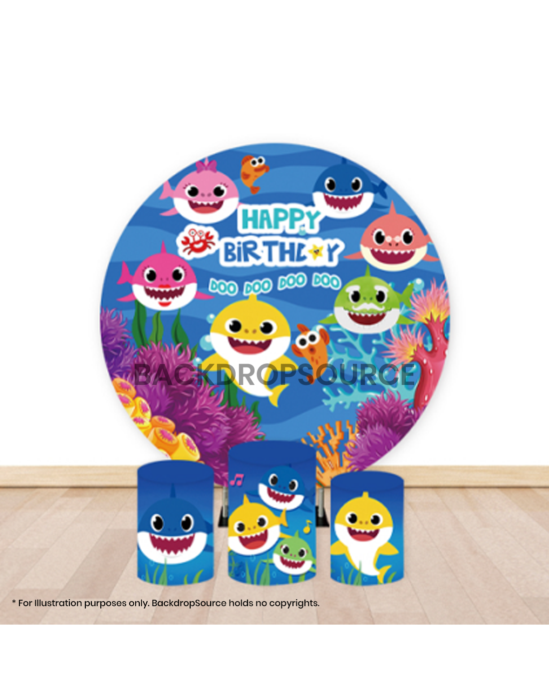 Pre Designed Round Backdrop Kits with Counter for Birthday Parties & Events