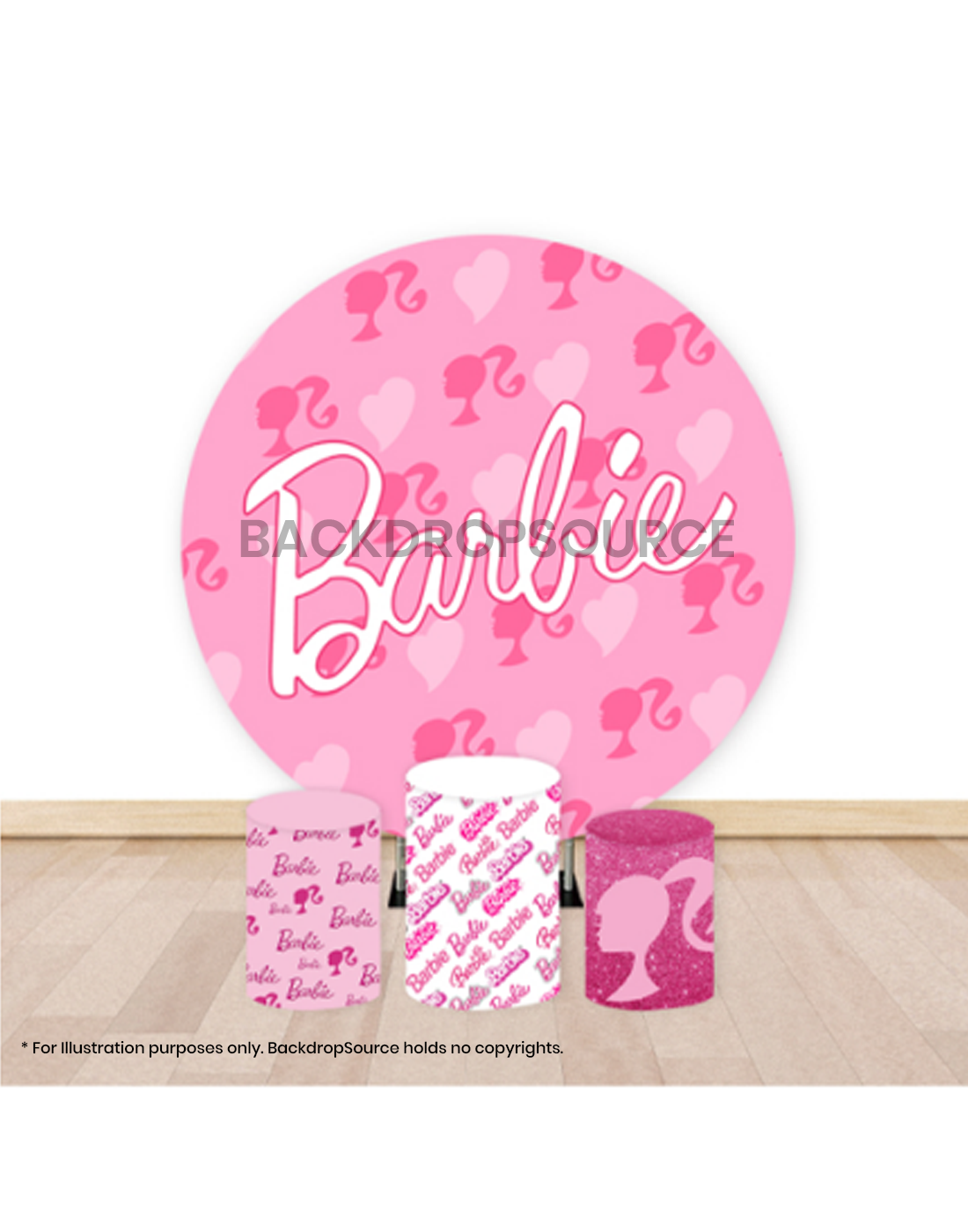 Pre Designed Round Backdrop Kits with Counter for Birthday Parties & Events