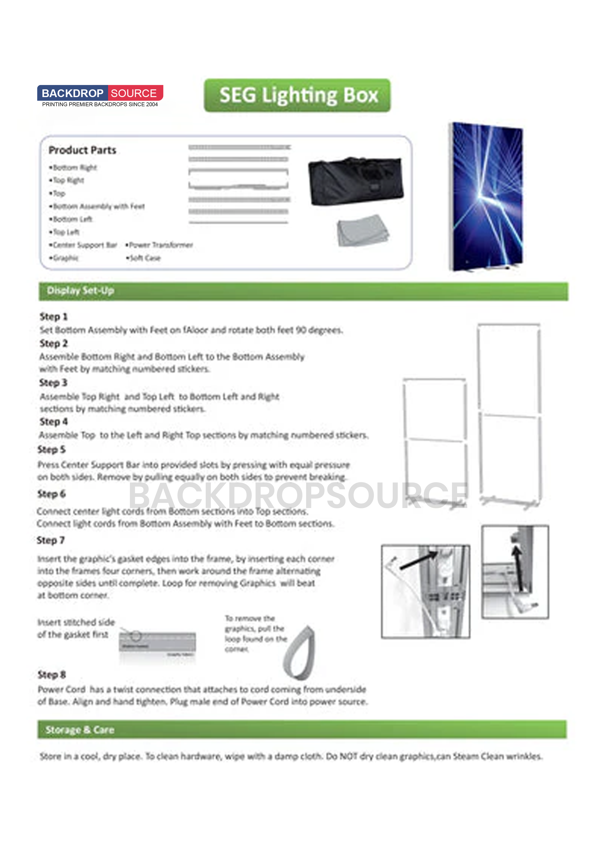 SEG Frameless Fabric LED Light Box Display