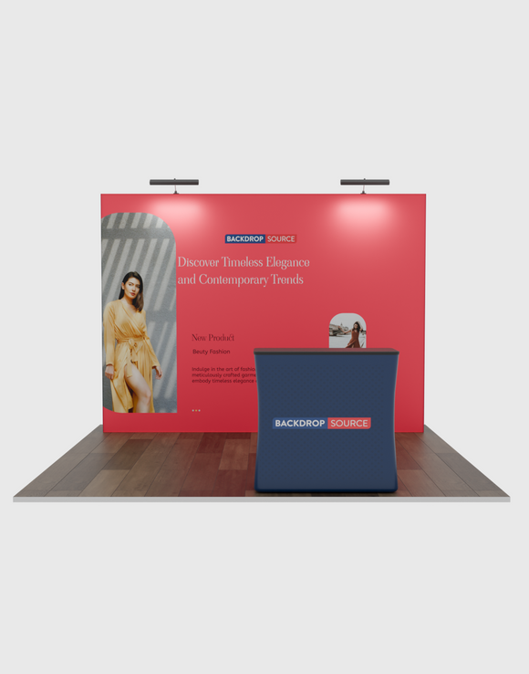 3m x 3m Straight Popup Exhibit Pro 3-in-1 Display Kit with Illume Lights