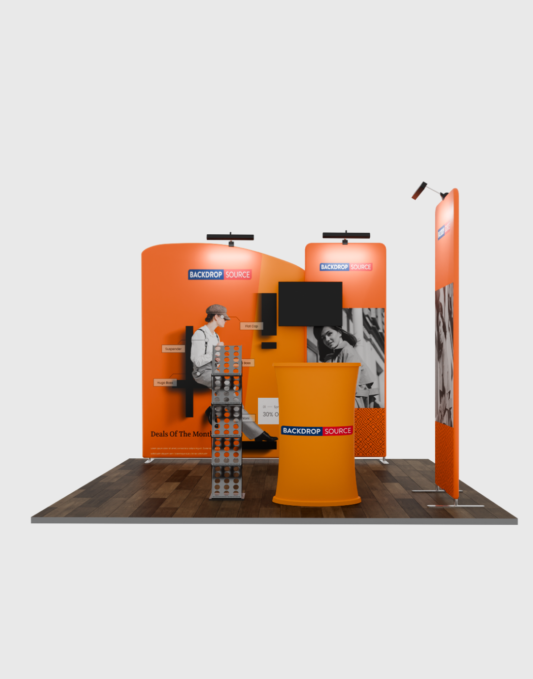 Premium TV Display Exhibition Kit for 3m Wide Booths